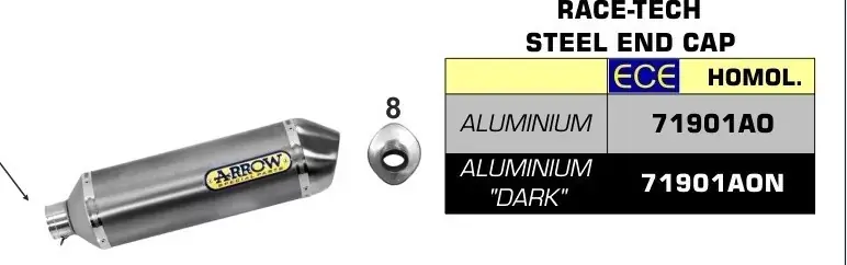 Arrow Race-Tech Endschalldämpfer Aluminium Schwarz passend für Honda CB 500 F Neue Kollektion