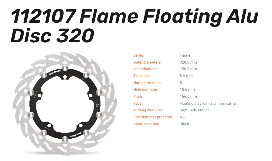 Moto-Master Bremsscheibe Flame Floating Alu-Disc vorne passend für Triumph - 112107 Günstig