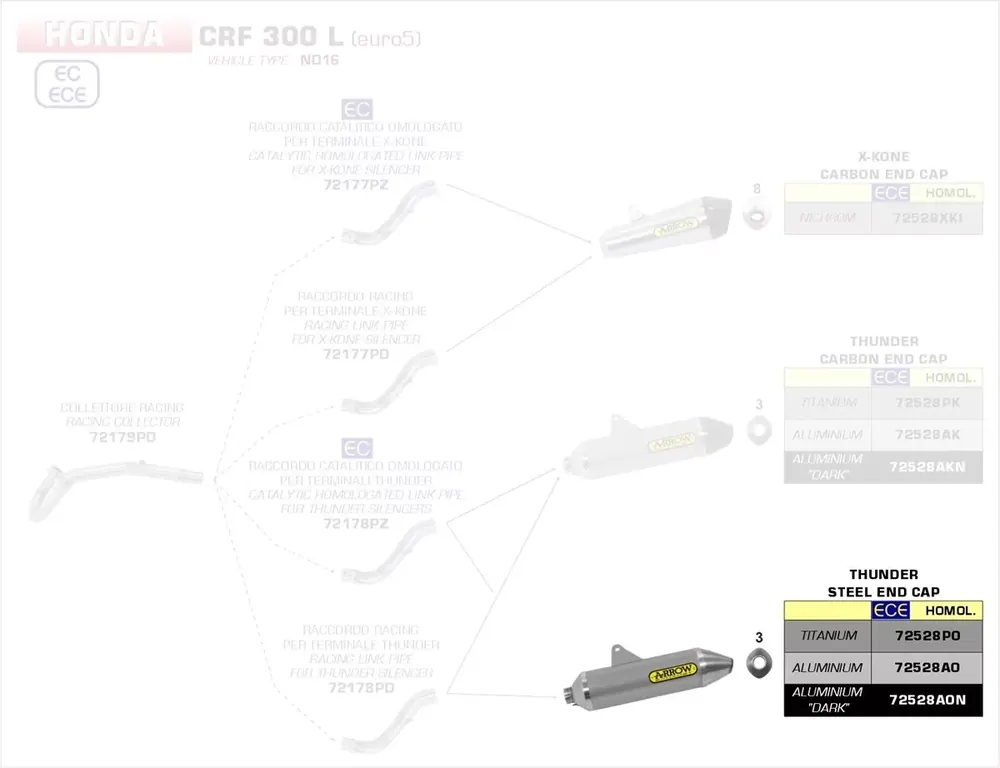 Billig Arrow Street Thunder Endschalldämpfer passend für Honda CRF 250/300 L/Rally 17-21