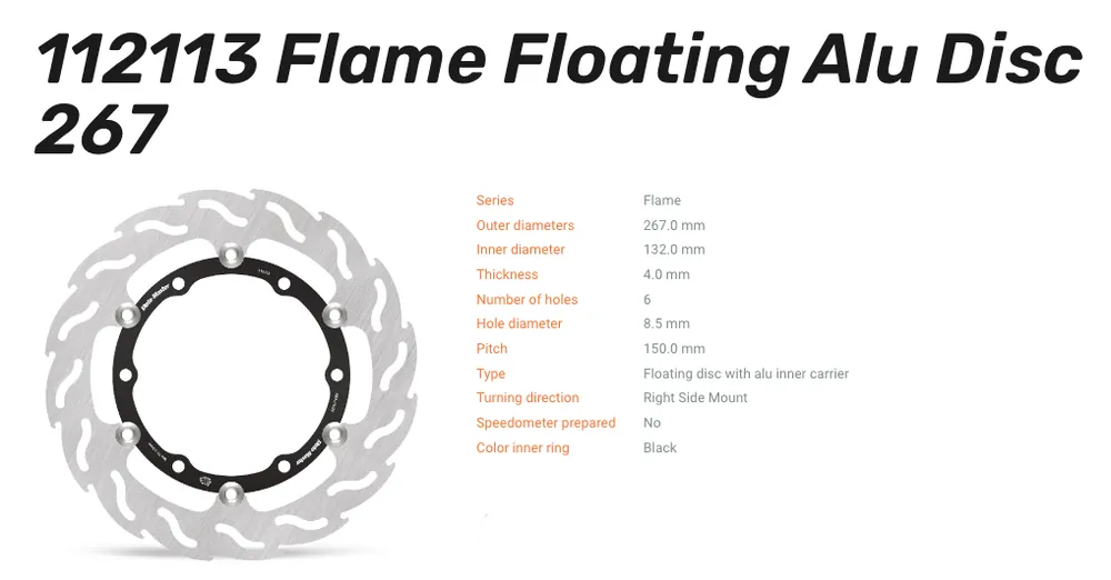 Super-Preis Moto-Master Bremsscheibe Flame Floating Alu-Disc vorne passend für Yamaha - 112113