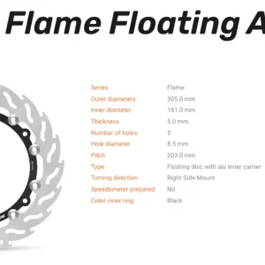 Solange Der Vorrat Reicht Moto-Master Bremsscheibe Flame Floating Alu-Disc vorne passend für BMW - 112120