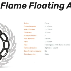 Moto-Master Bremsscheibe Flame Floating Alu-Disc vorne passend für Yamaha - 112149 Gratis Versand