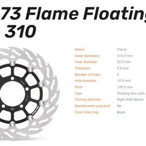 Moto-Master Bremsscheibe Flame Floating Alu-Disc vorne passend für Triumph - 112173 Neuheit