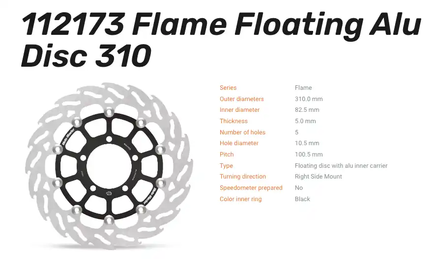Moto-Master Bremsscheibe Flame Floating Alu-Disc vorne passend für Triumph - 112173 Neuheit
