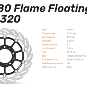Moto-Master Bremsscheibe Flame Floating Alu-Disc vorne passend für MV Agusta - 112180 Preisreduziert
