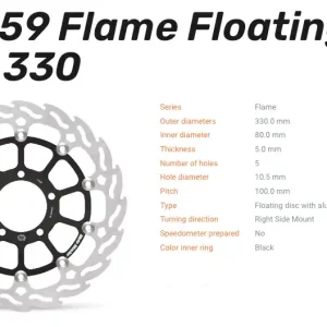 Moto-Master Bremsscheibe Flame Floating-Alu Disc vorne passend für Kawasaki - 112259 Neu Im Sortiment