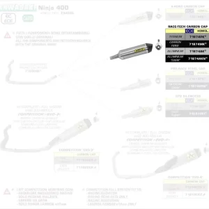 Neu Im Sortiment Arrow Race-Tech Aluminium Schwarz Endschalldämpfer passend für Kawasaki Z 400 & Ninja 400