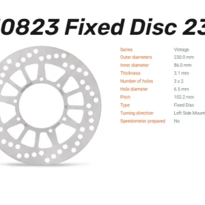 Moto-Master Bremsscheibe Vintage vorn passend für Yamaha DT 125 / TT 350 / 600 / YZ - 110823 Direkt Vom Hersteller