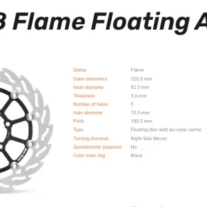 Top-Seller Moto-Master Bremsscheibe Flame Floating-Alu Disc vorne passend für Triumph - 112328
