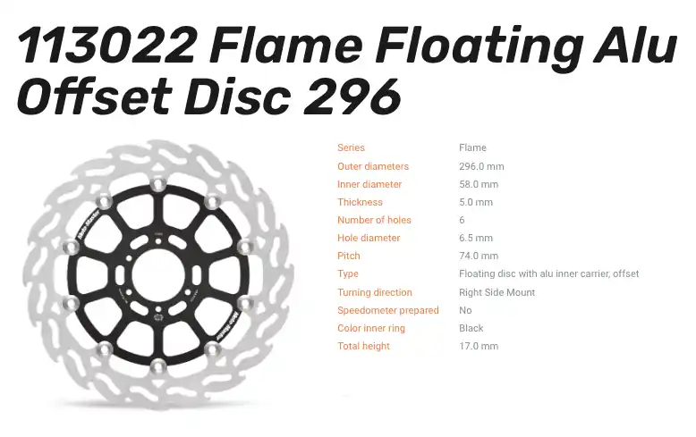 Sichere Zahlung Moto-Master Bremsscheibe Flame Floating-Alu Disc Offset vorne passend für Honda - 113022