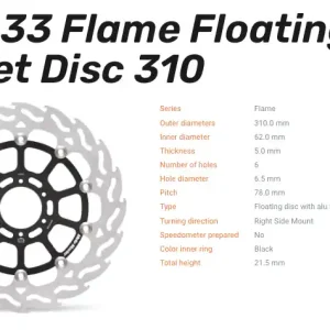 Nur Heute Moto-Master Bremsscheibe Flame Floating-Alu Disc Offset passend für Kawasaki - 113034