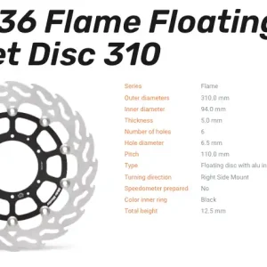Highlight Moto-Master Bremsscheibe Flame Floating-Alu Disc Offset vorne passend für Honda - 113036