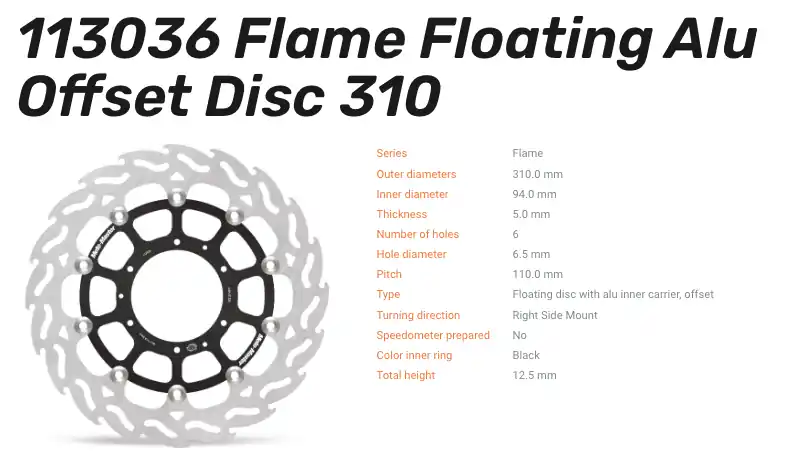 Highlight Moto-Master Bremsscheibe Flame Floating-Alu Disc Offset vorne passend für Honda - 113036
