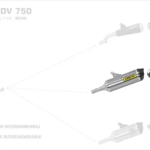 Echt Arrow Endschalldämpfer Race-Tech Aluminium Schwarz passend für Honda X-ADV 750 17-23