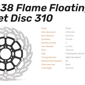 Preisknaller Moto-Master Bremsscheibe Flame Floating-Alu Disc Offset vorne passend für Honda - 113038