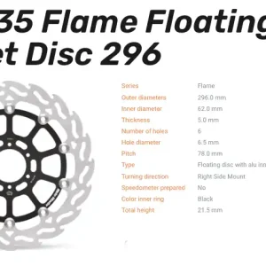 Zertifiziert Moto-Master Bremsscheibe Flame Floating-Alu Disc Offset passend für Honda - 113035