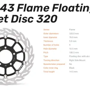 Preisknaller Moto-Master Bremsscheibe Flame Floating-Alu Disc Offset vorne passend für Triumph - 113043
