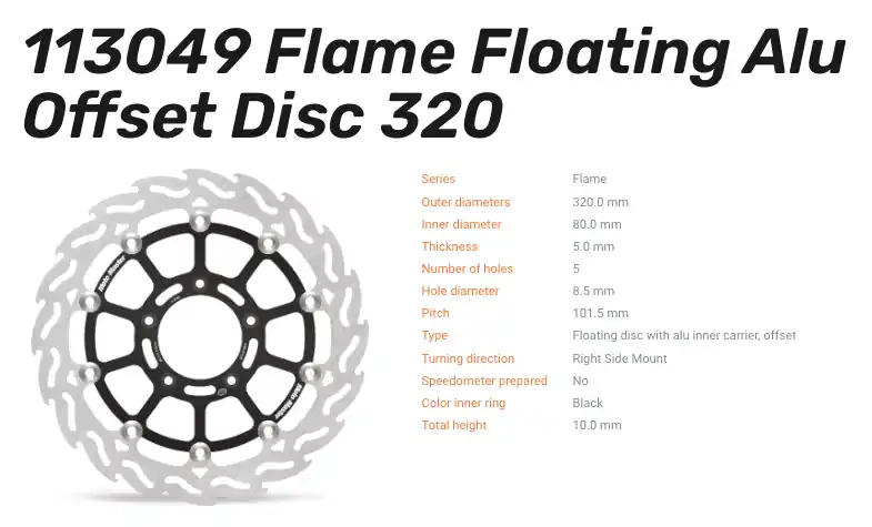 Jetzt Kaufen Moto-Master Bremsscheibe Flame Floating-Alu Disc Offset vorne passend für MV Agusta - 113049