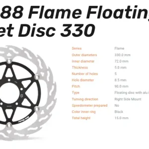 Moto-Master Bremsscheibe Flame Floating-Alu Disc Offset vorne passend für Ducati - 113088 Preisknaller