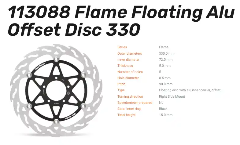Moto-Master Bremsscheibe Flame Floating-Alu Disc Offset vorne passend für Ducati - 113088 Preisknaller