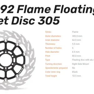 Preisreduziert Moto-Master Bremsscheibe Flame Floating-Alu Disc Offset vorne passend für KTM - 113092