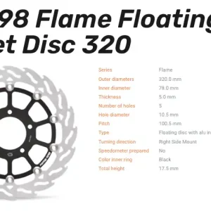 Schneller Versand Moto-Master Bremsscheibe Flame Floating-Alu Disc Offset vorne passend für Triumph - 113098