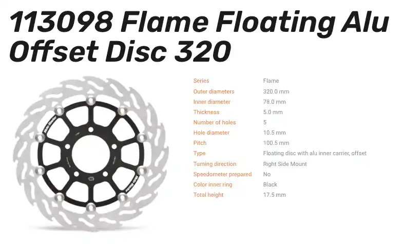 Schneller Versand Moto-Master Bremsscheibe Flame Floating-Alu Disc Offset vorne passend für Triumph - 113098