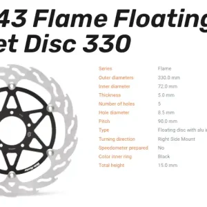 Moto-Master Bremsscheibe Flame Floating-Alu Disc Offset vorne passend für Ducati - 113143 Saisonangebot