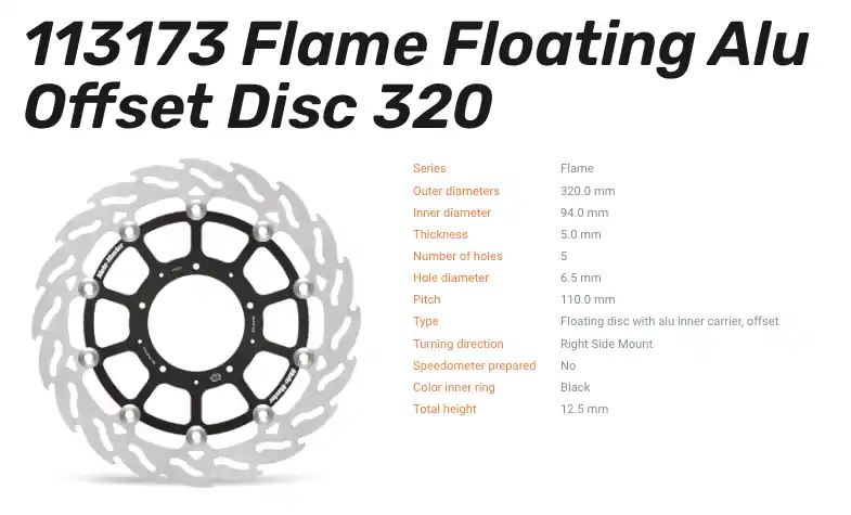 Moto-Master Bremsscheibe Flame Floating-Alu Disc Offset vorne passend für Honda - 113173 Sale