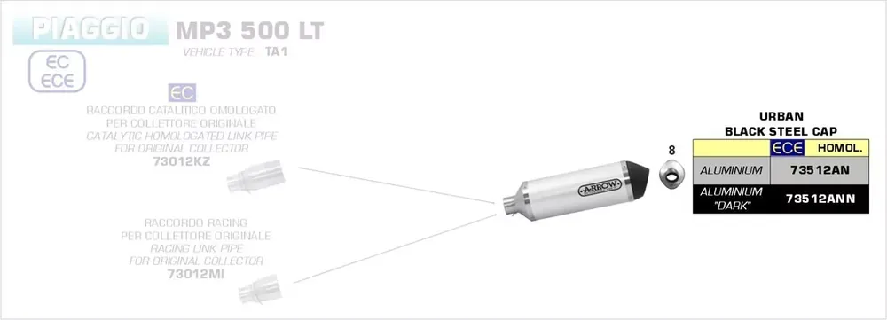 Angebot Arrow Race-Tech Endschalldämpfer passend für PIAGGIO MP3 500 LT