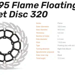 Heißes Angebot Moto-Master Bremsscheibe Flame Floating-Alu Disc Offset vorne passend für Honda - 113195