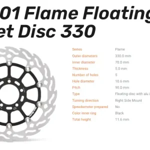 Schnäppchen Moto-Master Bremsscheibe Flame Floating-Alu Disc Offset vorne passend für Kawasaki - 113201
