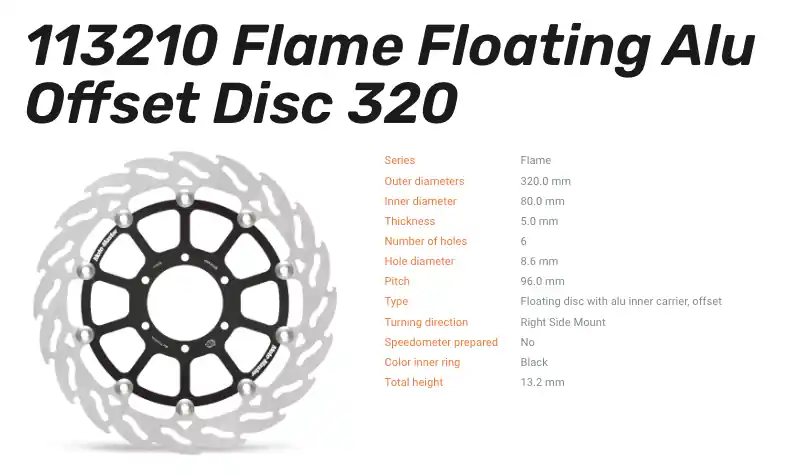 Moto-Master Bremsscheibe Flame Floating-Alu Disc Offset vorne passend für Ducati - 113216 Direktkauf