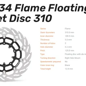 Direkt Vom Hersteller Moto-Master Bremsscheibe Flame Floating-Alu Disc Offset vorne passend für Honda - 113234