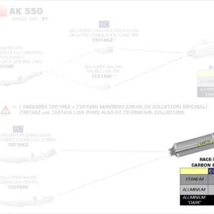 Arrow Race-Tech Endschalldämpfer Aluminium Schwarz passend für KYMCO AK 550 Kostenfreie Lieferung