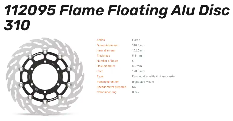 Moto-Master Bremsscheibe Floating-Alu Flame-Racing-Serie vorne passend für Suzuki - 112095 Solange Der Vorrat Reicht
