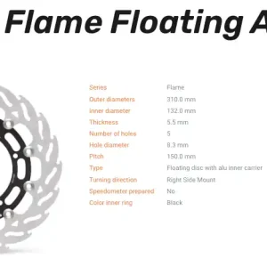 Echt Moto-Master Bremsscheibe Floating-Alu Flame-Racing-Serie vorne passend für Yamaha - 112097