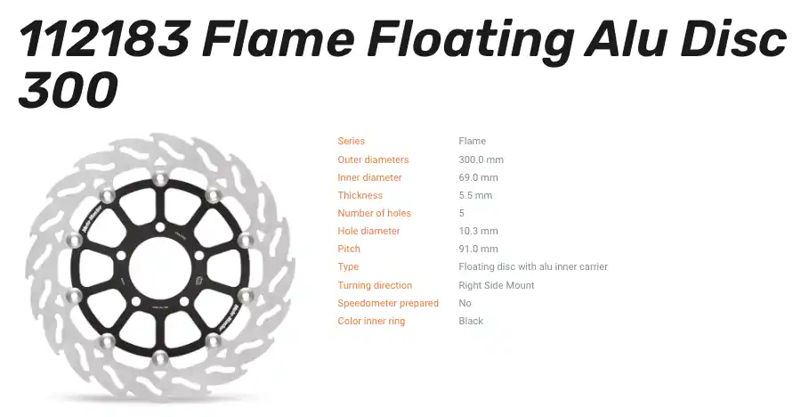 Moto-Master Bremsscheibe Floating-Alu Flame-Racing-Serie vorne passend für Suzuki - 112183 Letzte Chance
