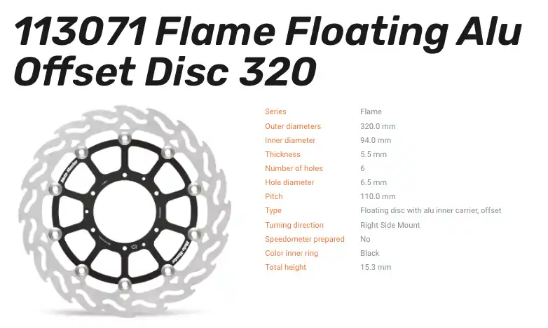 Moto-Master Bremsscheibe Floating-Alu Flame-Racing-Serie vorn passend für Honda - 113071 Preis Gesenkt