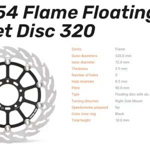 Neu Moto-Master Bremsscheibe Floating-Alu Flame-Racing-Serie vorn passend für Ducati - 113154