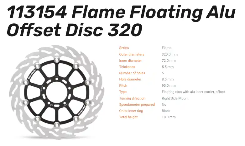 Neu Moto-Master Bremsscheibe Floating-Alu Flame-Racing-Serie vorn passend für Ducati - 113154