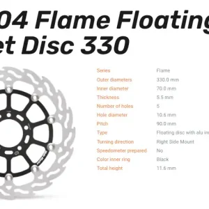 Moto-Master Bremsscheibe Floating-Alu Flame-Racing-Serie vorn passend für Kawasaki - 113204 Neuheit