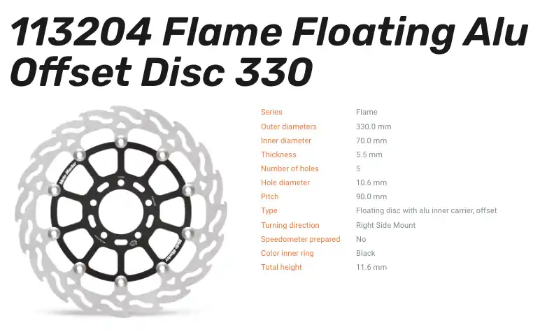 Moto-Master Bremsscheibe Floating-Alu Flame-Racing-Serie vorn passend für Kawasaki - 113204 Neuheit