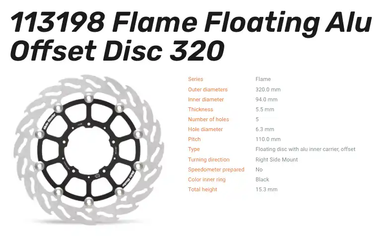 Knallerangebot Moto-Master Bremsscheibe Floating-Alu Flame-Racing-Serie vorn passend für Honda - 113198