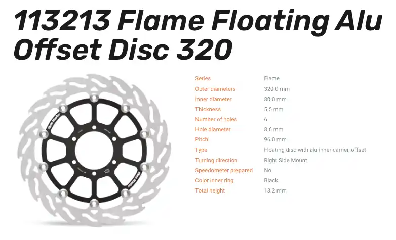 Abverkauf Moto-Master Bremsscheibe Floating-Alu Flame-Racing-Serie vorn passend für BMW - 113213