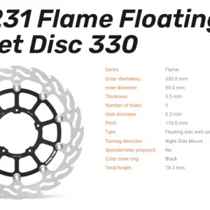 Moto-Master Bremsscheibe Floating-Alu Flame-Racing-Serie vorn passend für Honda - 113231 Highlight