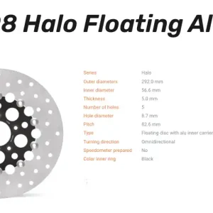 Moto-Master Bremsscheibe Halo Floating Alu Disc passend für Harley Davidson - 112308 Preiswert