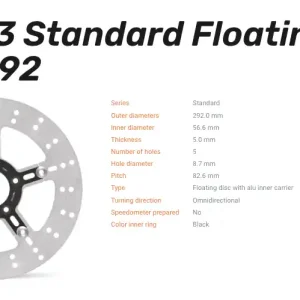 Gratis Versand Moto-Master Bremsscheibe Standard Floating Alu Disc vorn passend für Harley Davidson - 112293