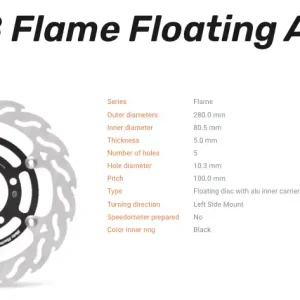 Moto-Master Bremsscheibe Flame Floating-Alu Disc vorn passend für Kawasaki - 112018 Schneller Versand