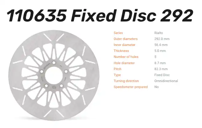 Top-Seller Moto-Master Bremsscheibe Rialto-Serie vorn passend für Harley Davidson - 110635